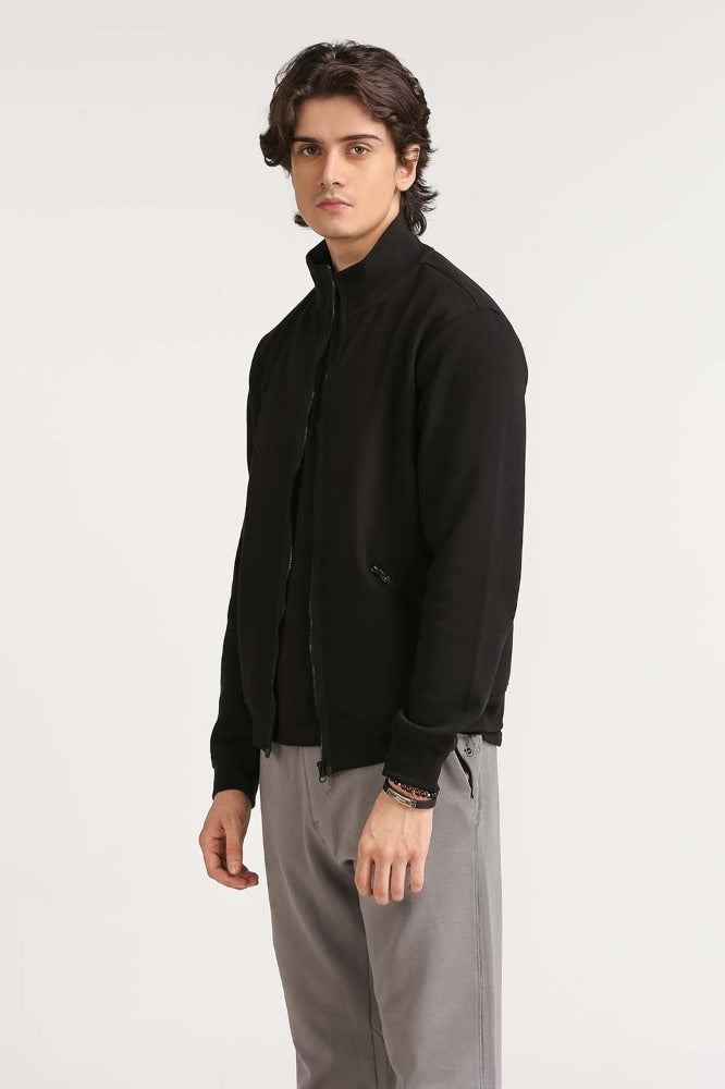 Black Fashion Knitted Zipper MN-KNZ-WS23-006