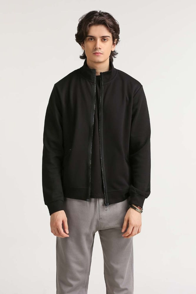 Black Fashion Knitted Zipper MN-KNZ-WS23-006