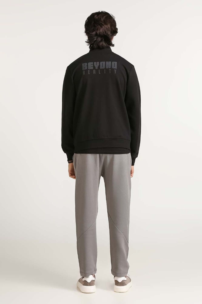 Black Fashion Knitted Zipper MN-KNZ-WS23-006