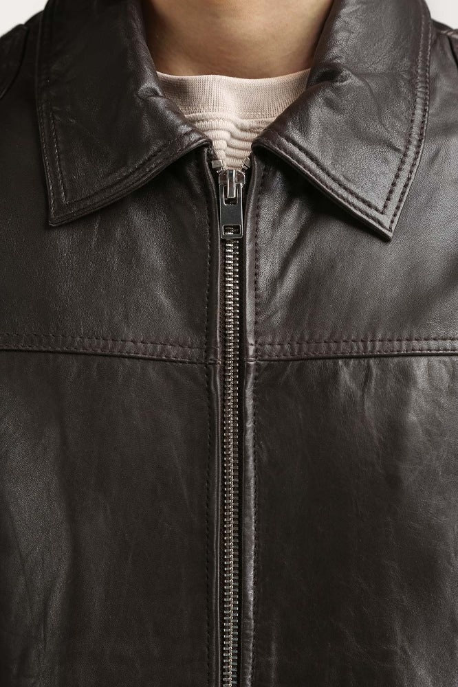 Black Fashion Leather Jacket MN-JKT-WS23-204