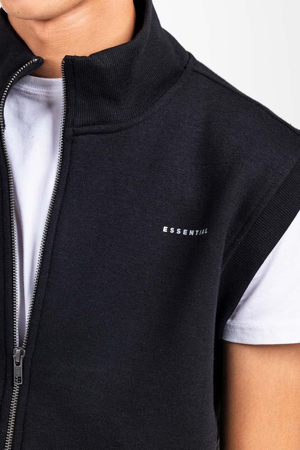 Black Fashion Mock Neck Jacket JKT-MNV-D25-03