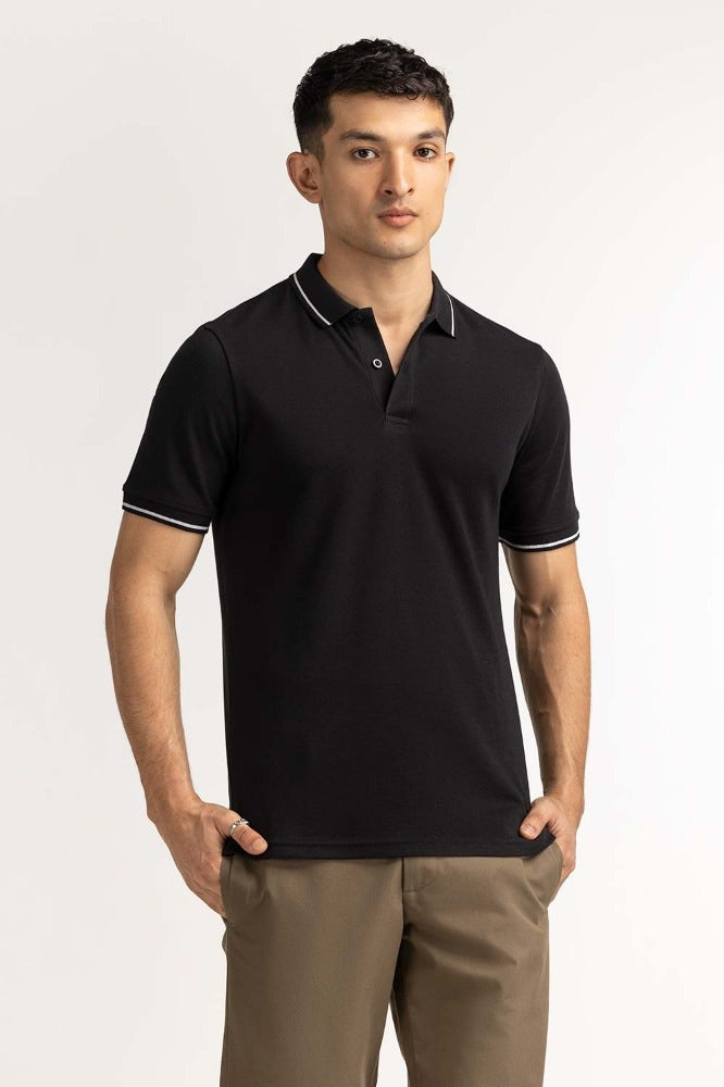 Black Fashion Polo MN-PS-TP-S24-615