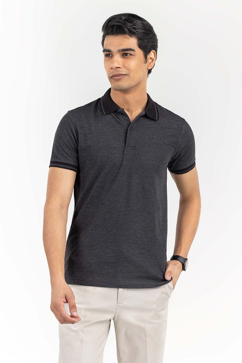 Black Fashion Polo PS-FPK22-001