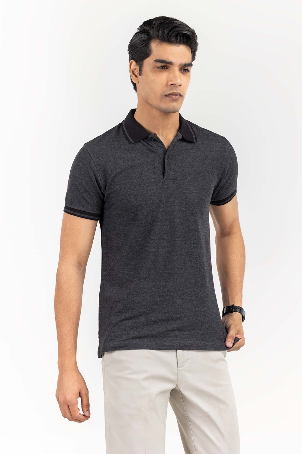 Black Fashion Polo PS-FPK22-001