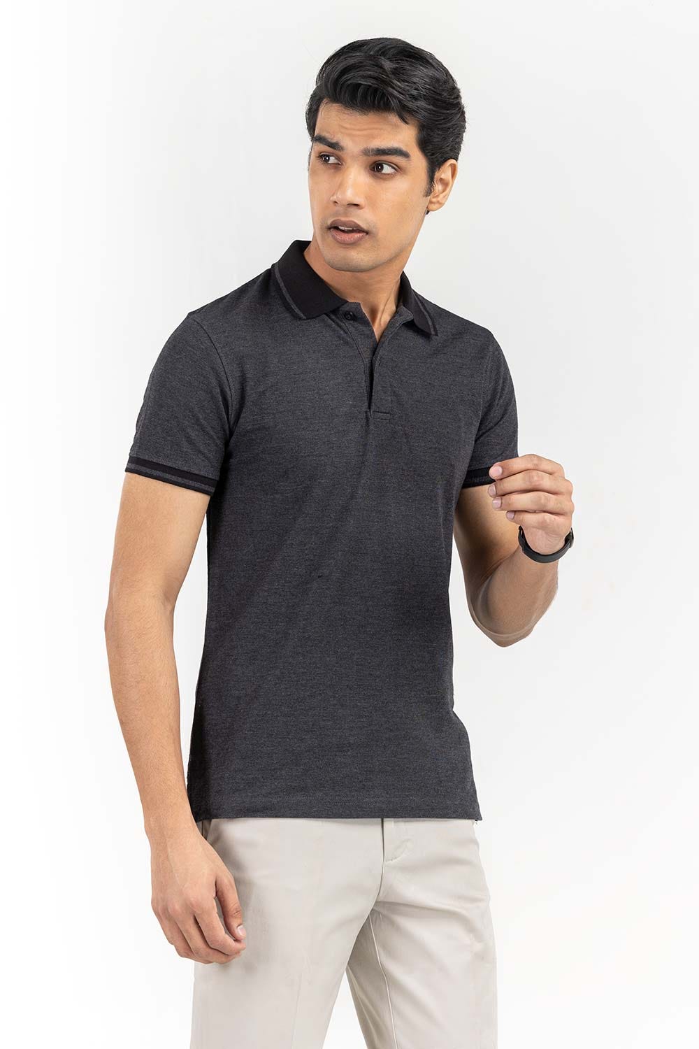 Black Fashion Polo PS-FPK22-001