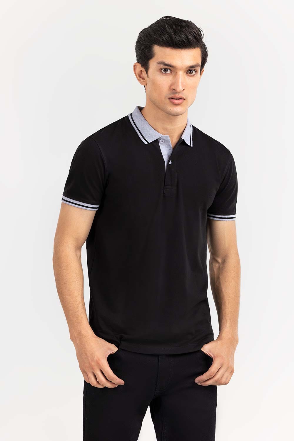 Black Fashion Polo PS-FPK22-053