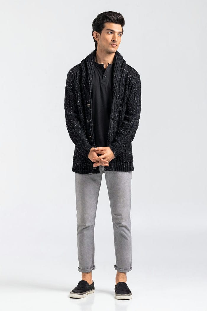 Black Fashion Sweater FS-SWT-ACR-FD-409-01