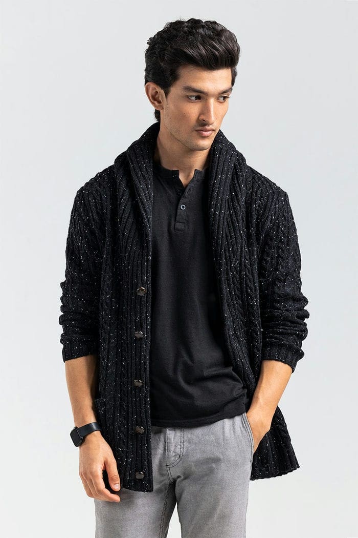 Black Fashion Sweater FS-SWT-ACR-FD-409-01