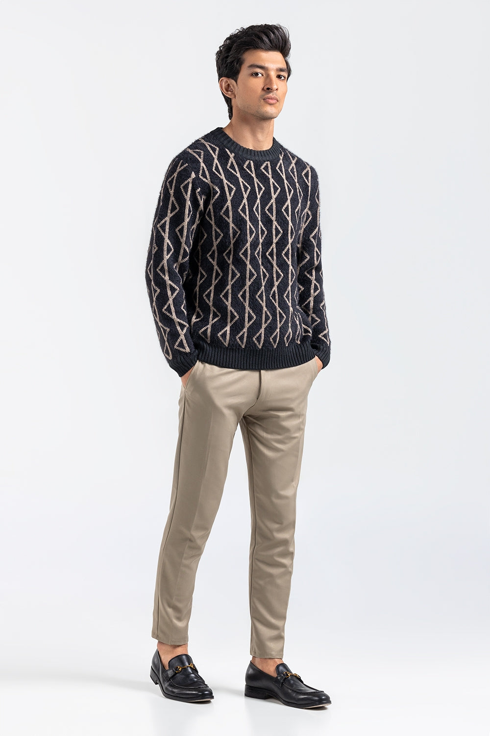 Black Fashion Sweater FS-SWT-ACR-FD-429-01