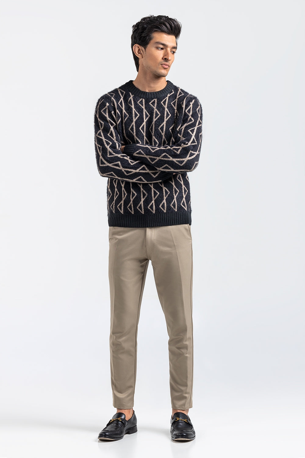 Black Fashion Sweater FS-SWT-ACR-FD-429-01