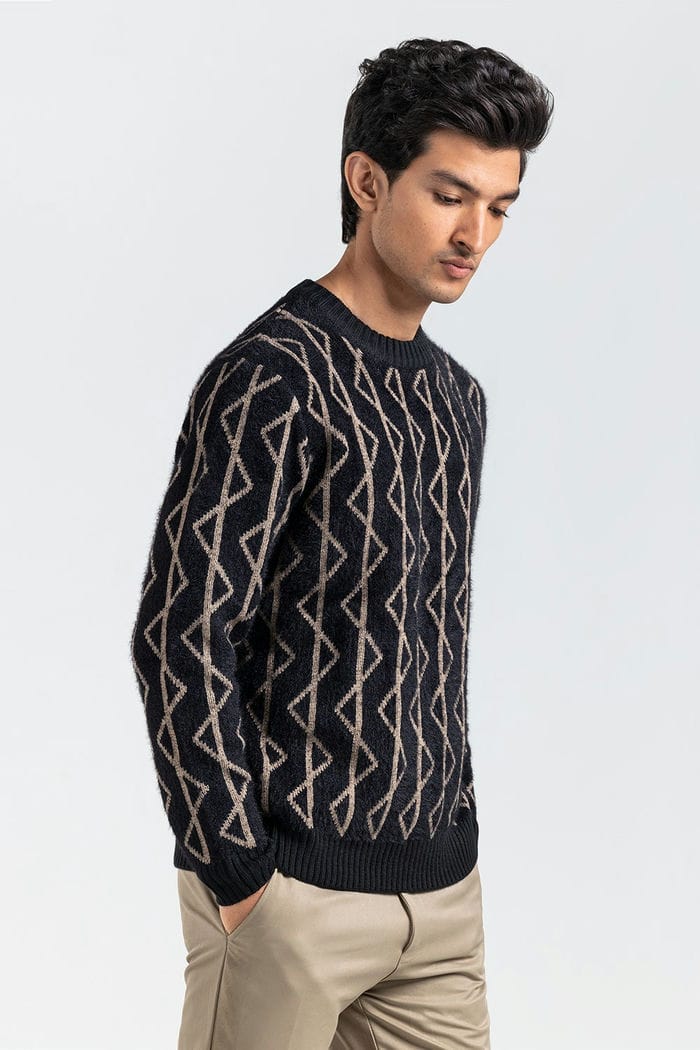 Black Fashion Sweater FS-SWT-ACR-FD-429-01