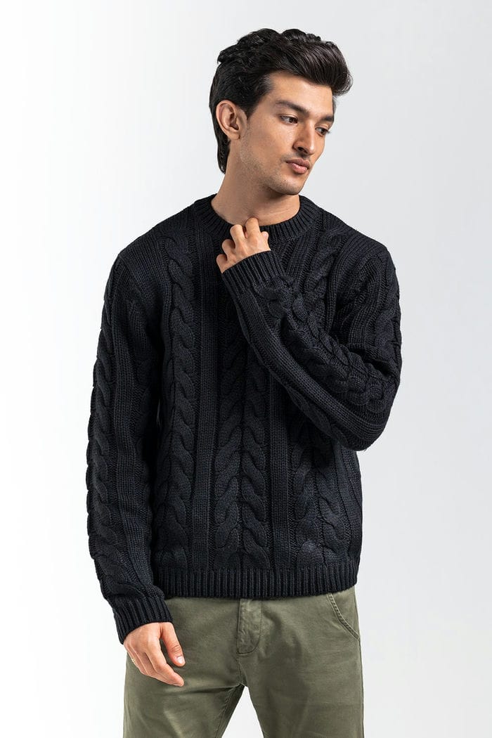 Black Fashion Sweater FS-SWT-ACR-FD-436-01