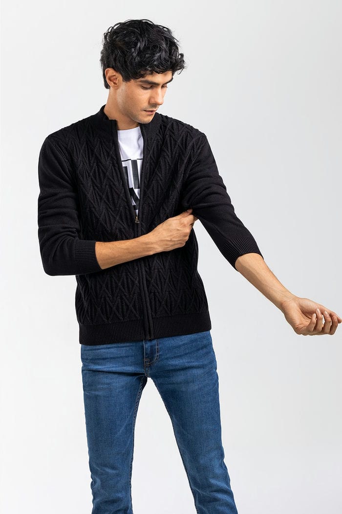 Black Fashion Sweater FS-SWT-FD-385-01