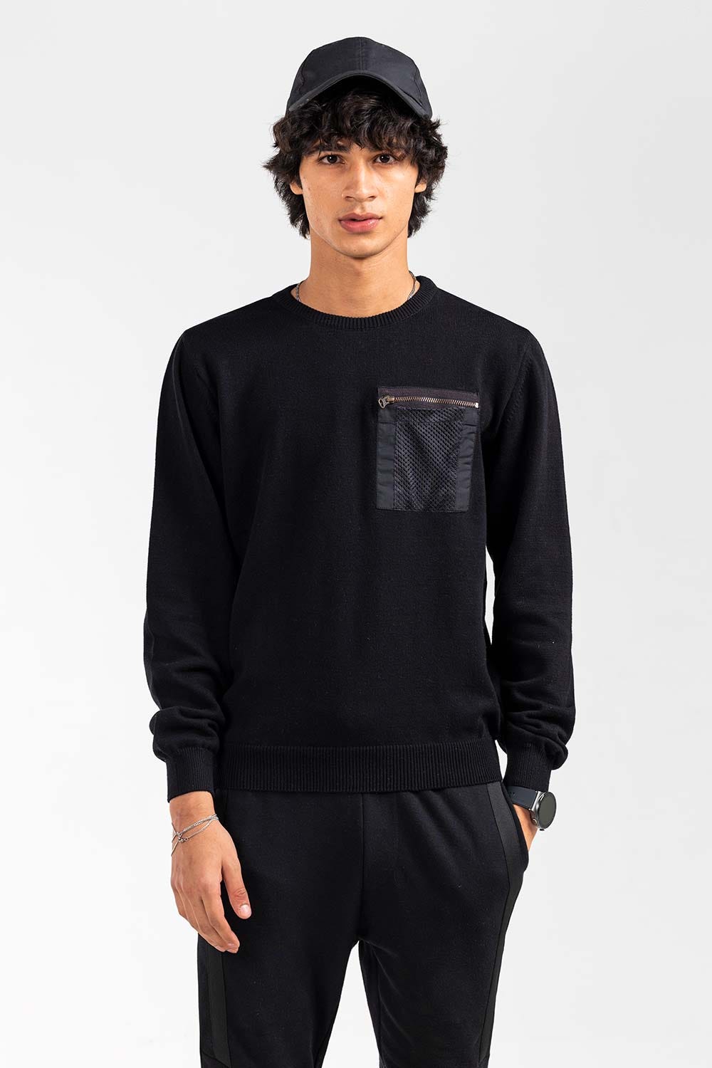 Black Fashion Sweater FS-SWT-FD-388-01