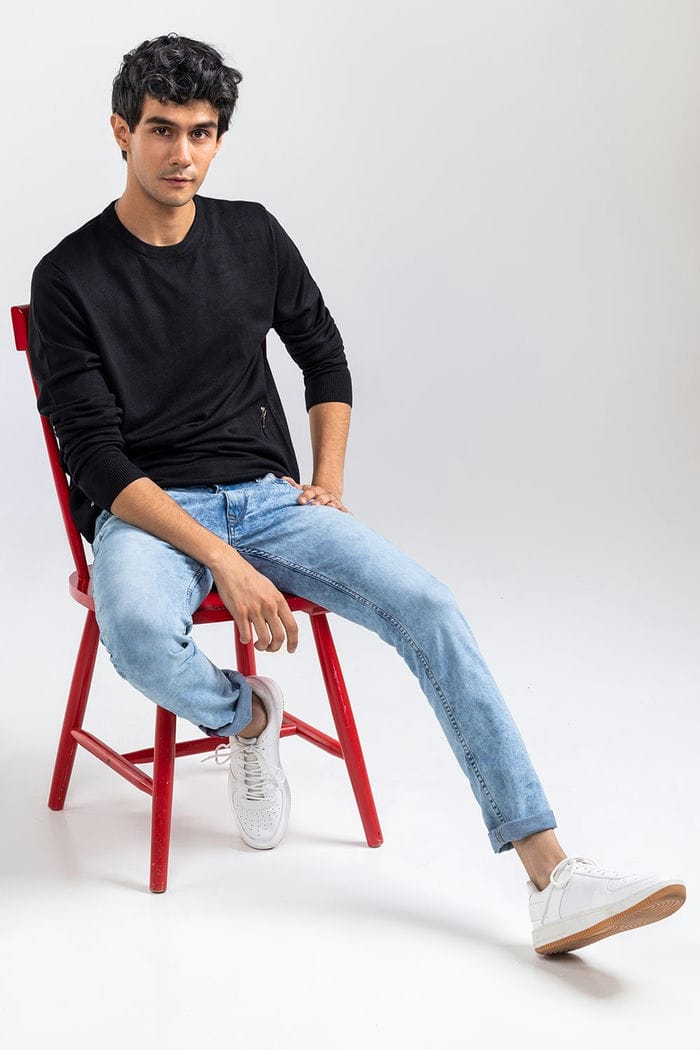 Black Fashion Sweater FS-SWT-VPN-FD-403-01