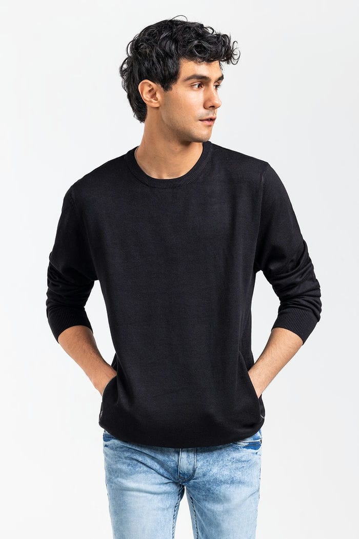 Black Fashion Sweater FS-SWT-VPN-FD-403-01