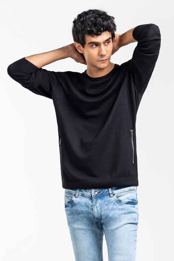 Black Fashion Sweater FS-SWT-VPN-FD-403-01