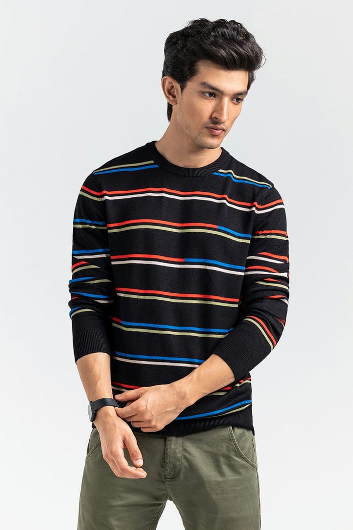 Black Fashion Sweater FS-SWT-VPN-FD-416-01