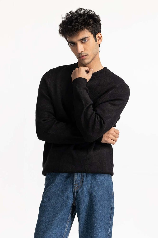 Black Fashion Sweater MN-SWT-WS23-037