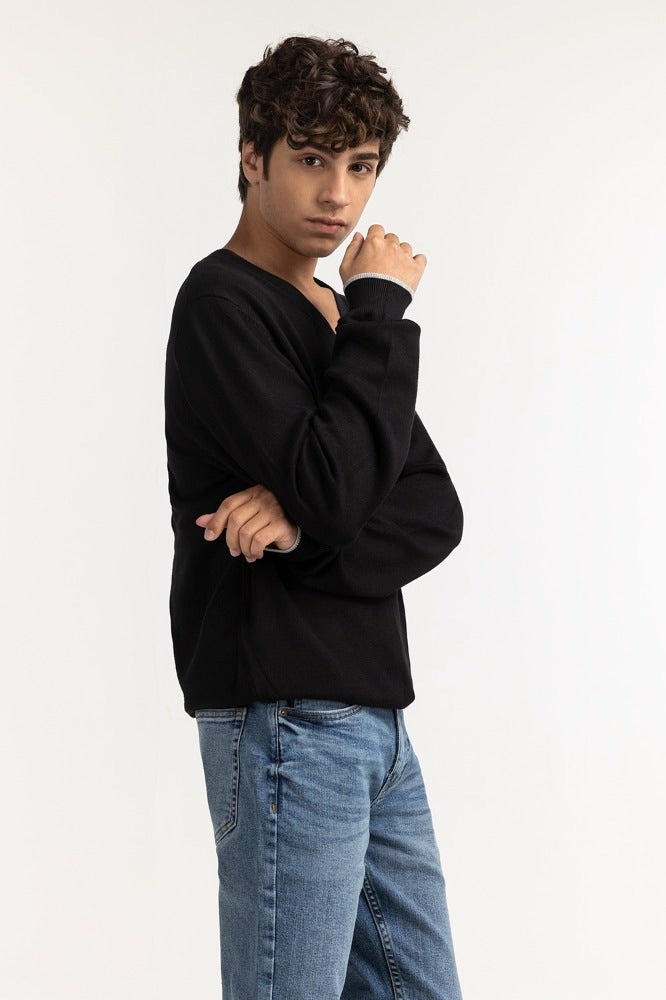 Black Fashion Sweater MN-SWT-WS23-182A