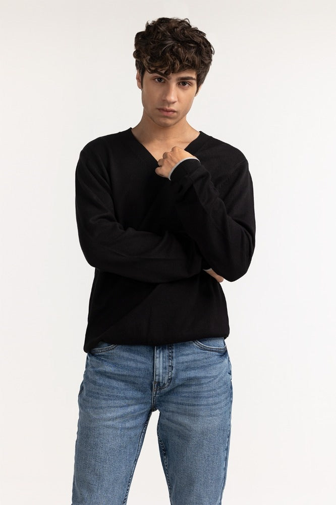 Black Fashion Sweater MN-SWT-WS23-182A