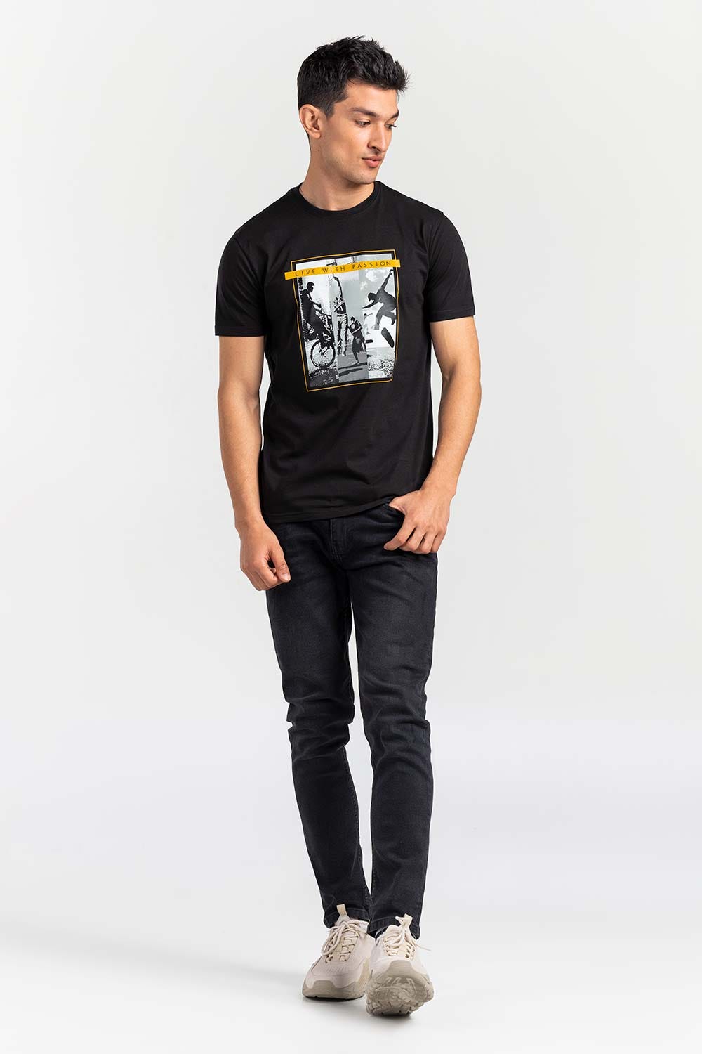 Black Fashion T-shirt JGP-URB-D259-02