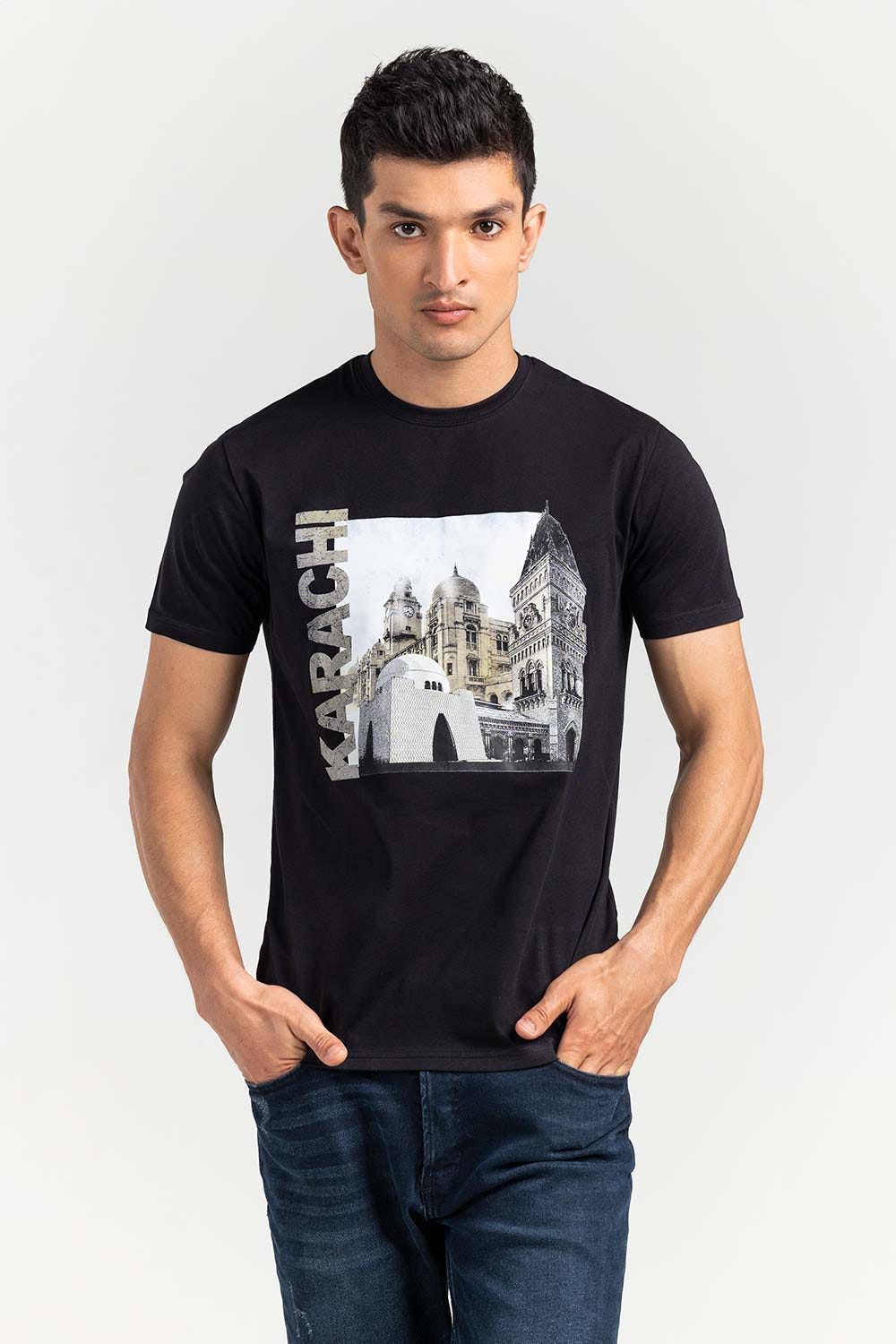 Black Fashion T-shirt JGP-URB-D268-01