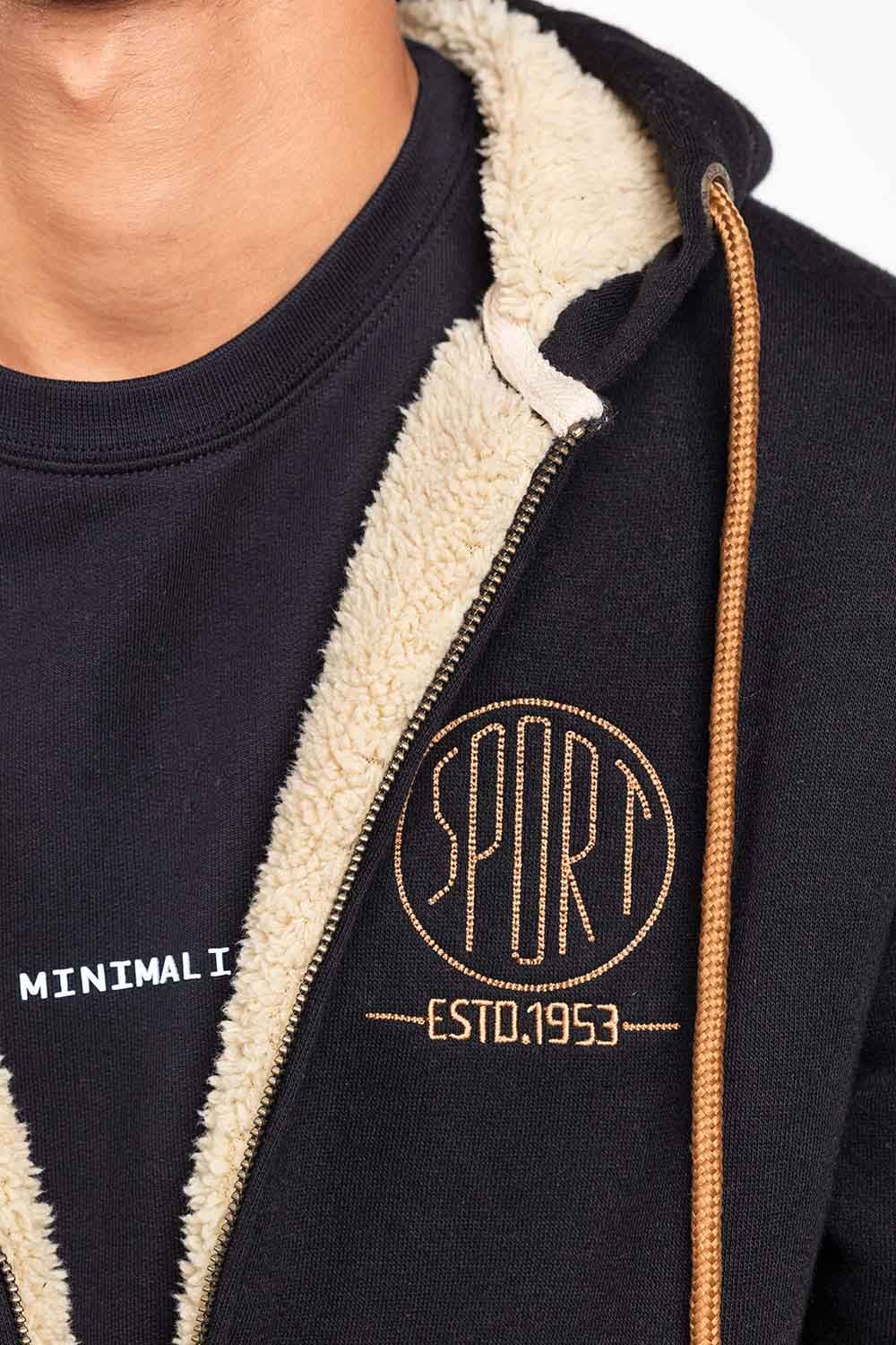 Black Fashion Zipper Hoodie JKT-HZJ-D44-03