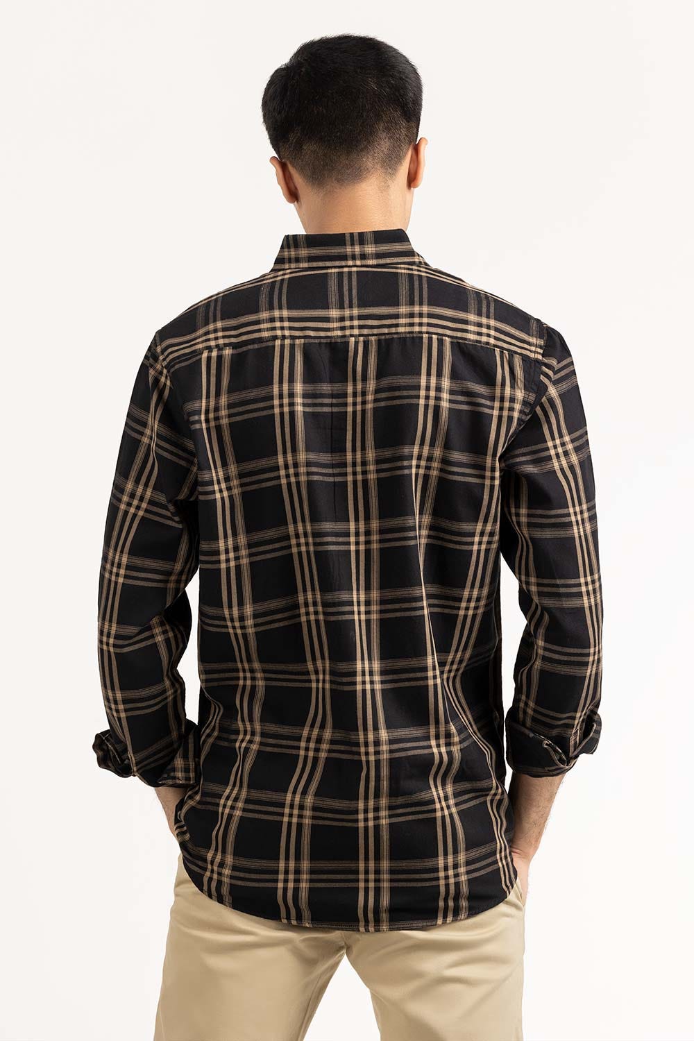 Black Gold Checkered Casual Shirt CS-YD22-040