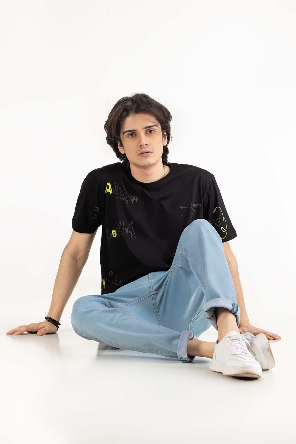 Black Graphic Tee TS-CNSJ23-221