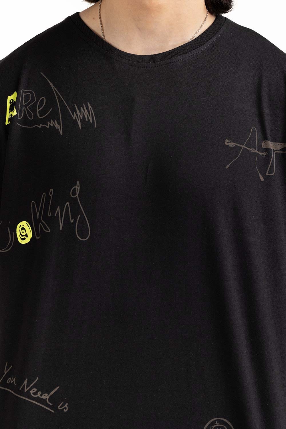 Black Graphic Tee TS-CNSJ23-221