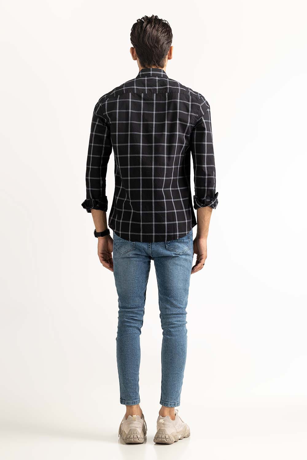 Black Grey Basic Casual Shirt MN-CS-SS23-025