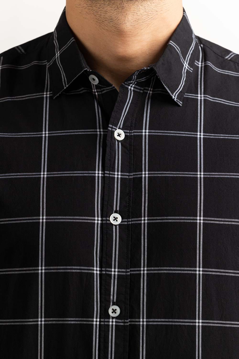 Black Grey Basic Casual Shirt MN-CS-SS23-025