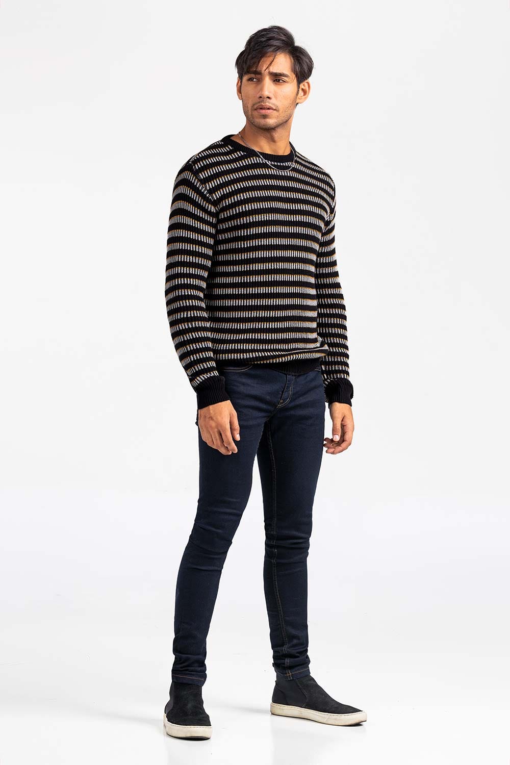 Black Grey Fashion Sweater FS-SWT-FD-359-01