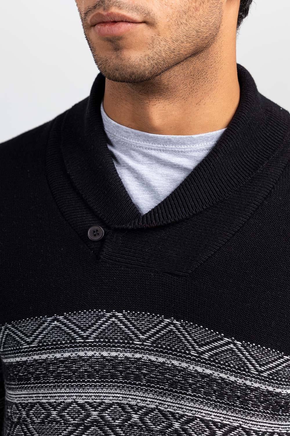 Black Grey Fashion Sweater FS-SWT-FD-380-01