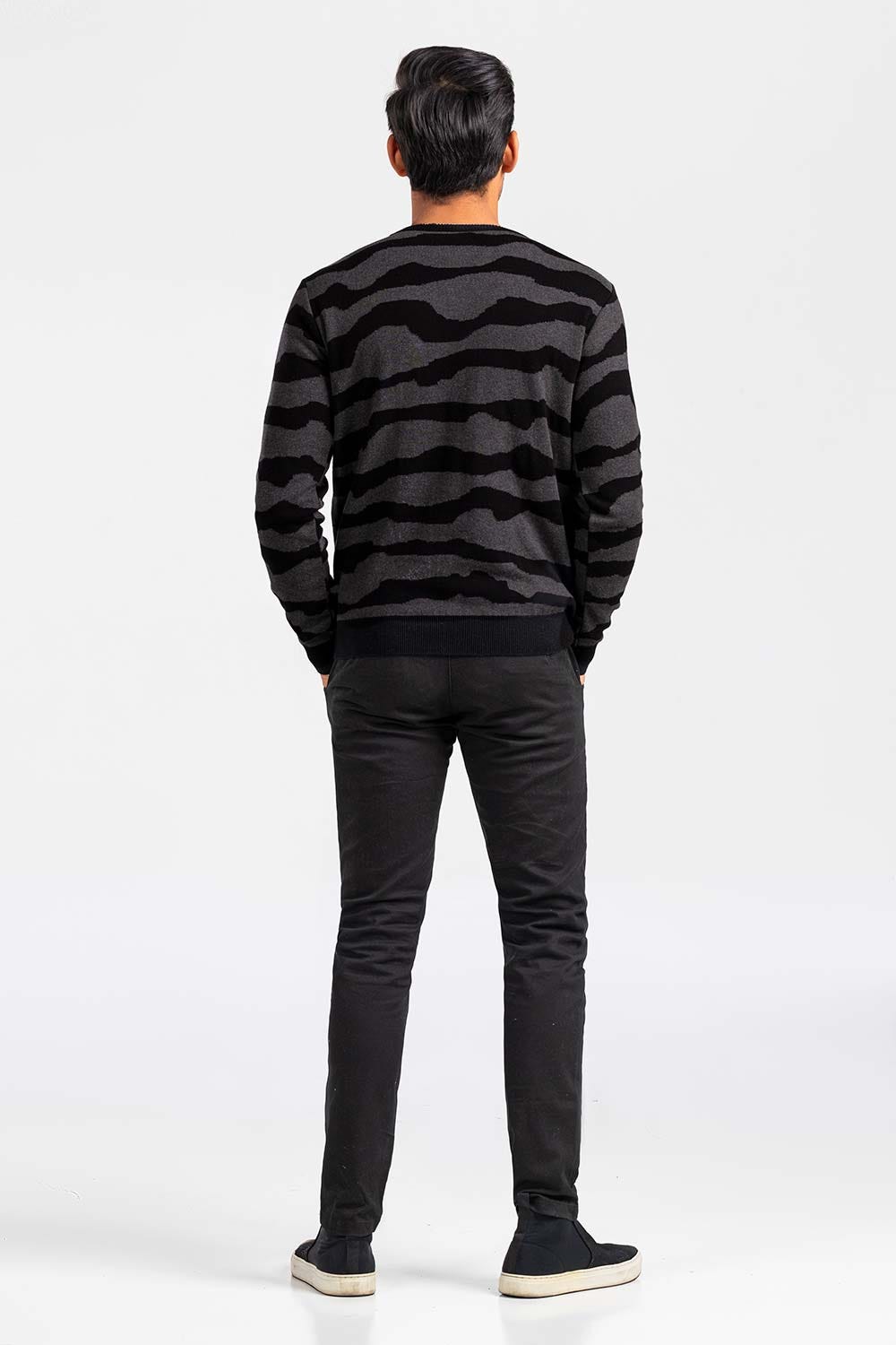 Black Grey Fashion Sweater FS-SWT-FD-389-01