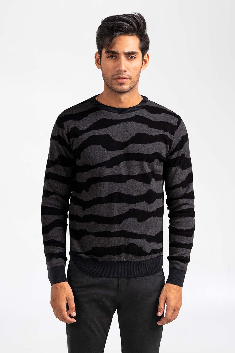 Black Grey Fashion Sweater FS-SWT-FD-389-01