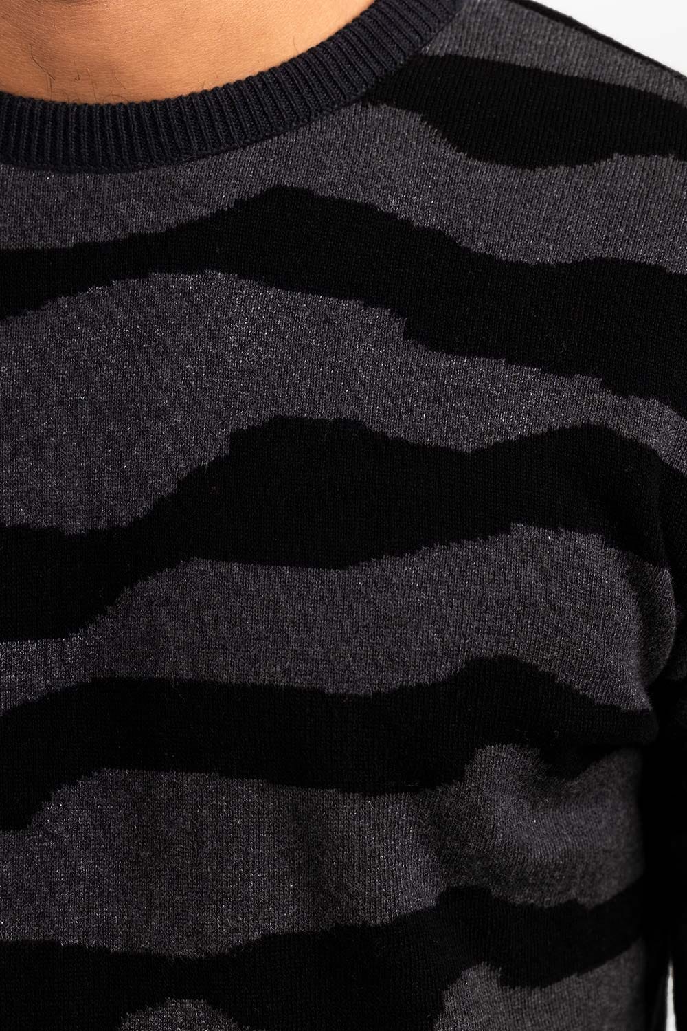 Black Grey Fashion Sweater FS-SWT-FD-389-01