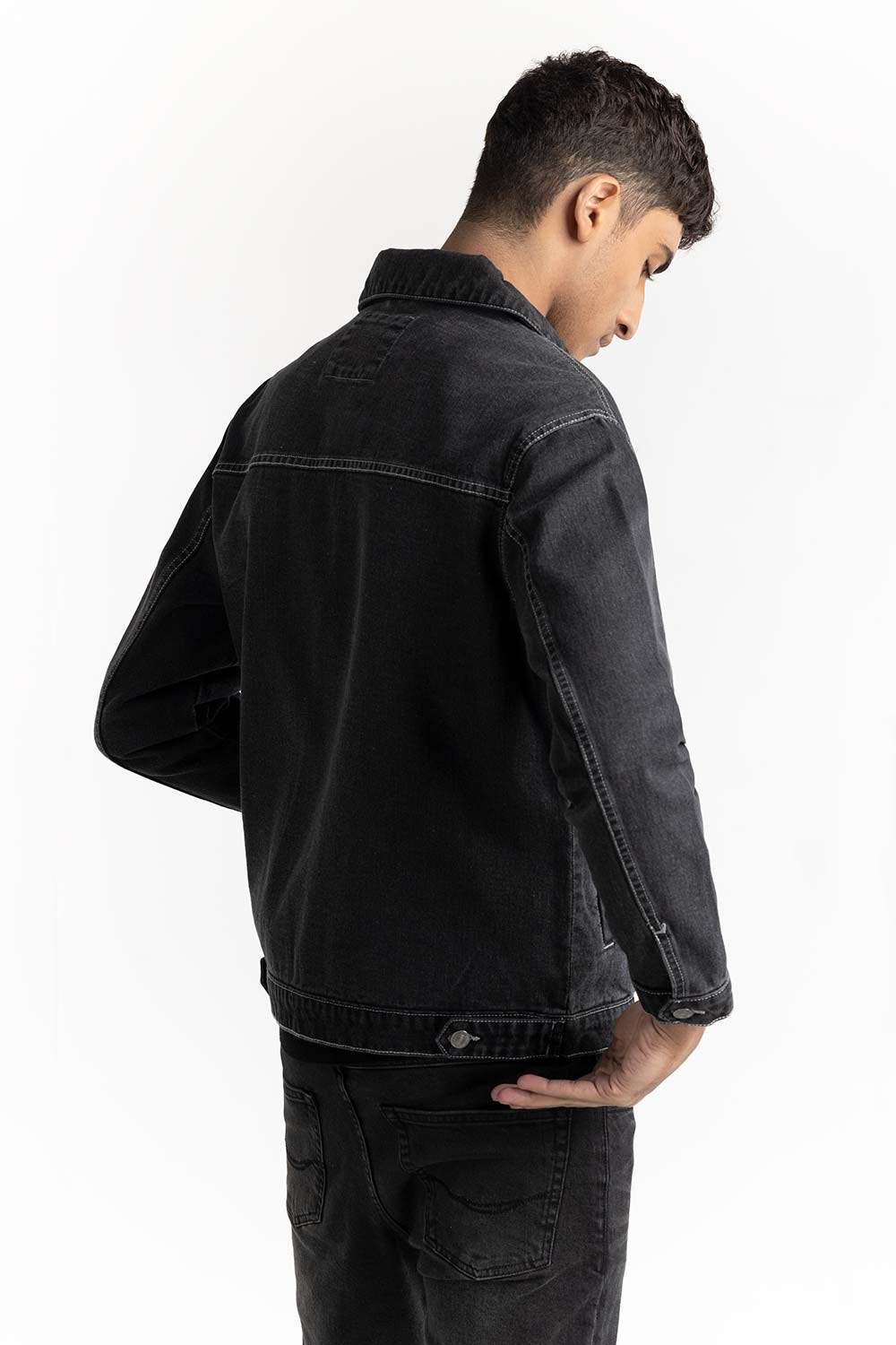 Black Denim Jacket 224-110-031