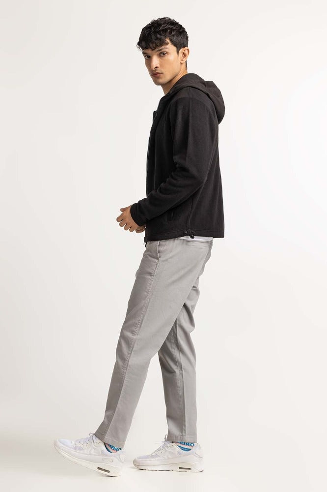 Black Hooded Zipper MN-HDZ-WS23-015