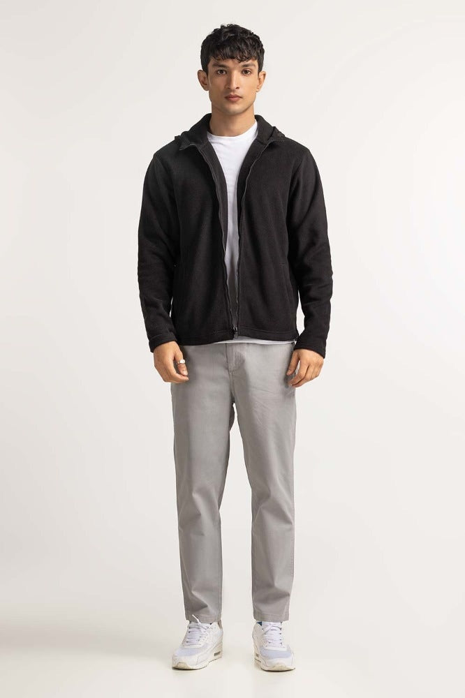 Black Hooded Zipper MN-HDZ-WS23-015