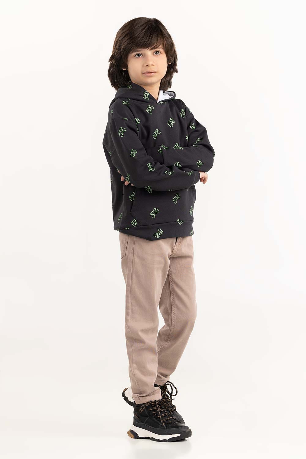 Junior Boy Black Hoodie 224-312-046