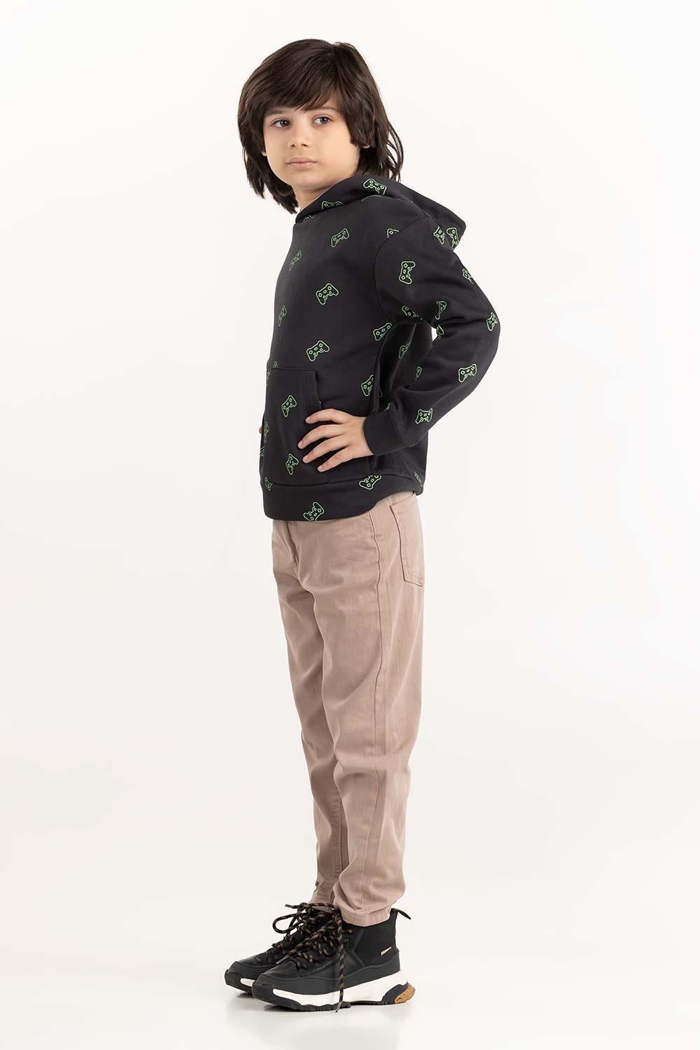 Junior Boy Black Hoodie 224-312-046