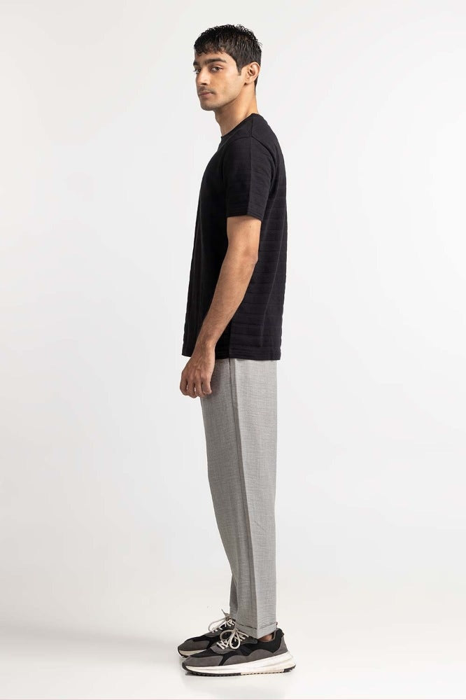 Black Jacquard Tee TS-CNJQ24-093