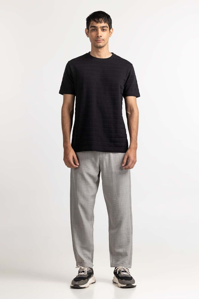 Black Jacquard Tee TS-CNJQ24-093