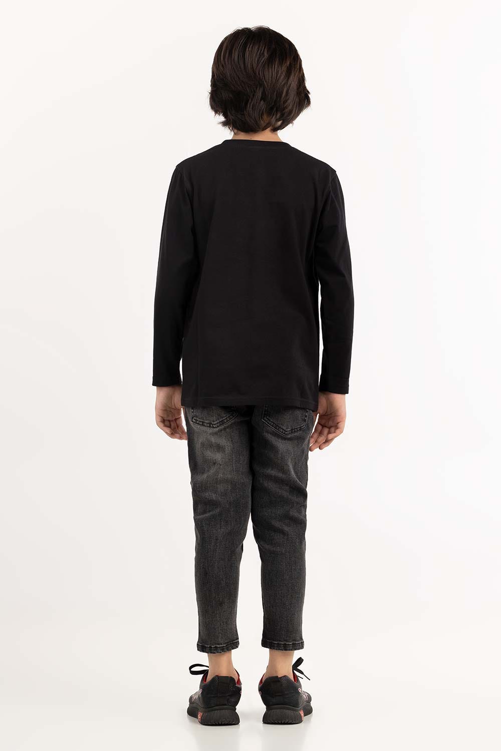 Junior Boy Black T-Shirt 224-313-024