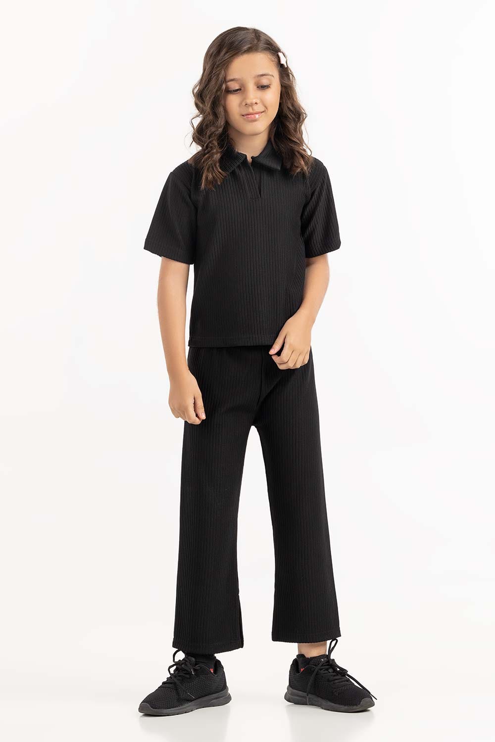 Toddler Girl Black Knit Shirt 224-412-075 T