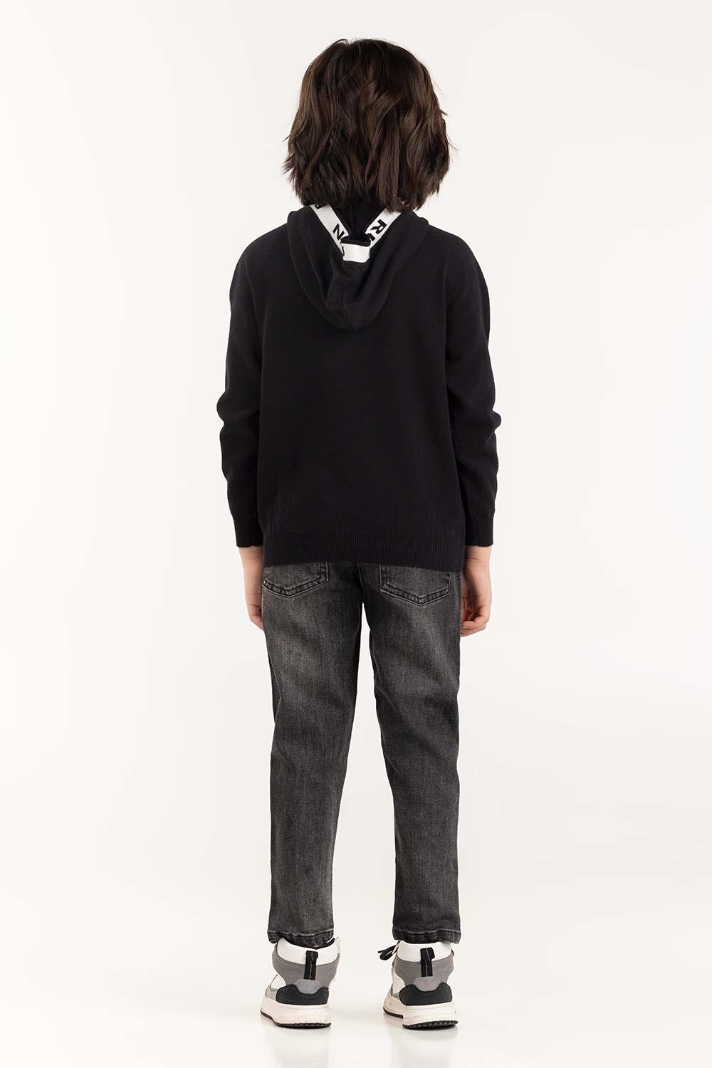 Junior Boy Black Knit Sweater 224-311-007
