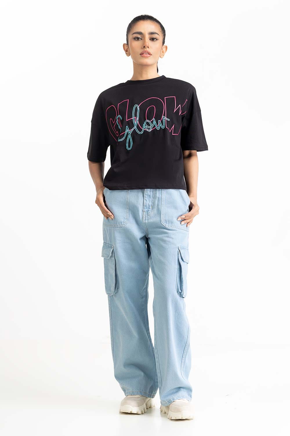 Black Knit T-Shirt 231-213-024