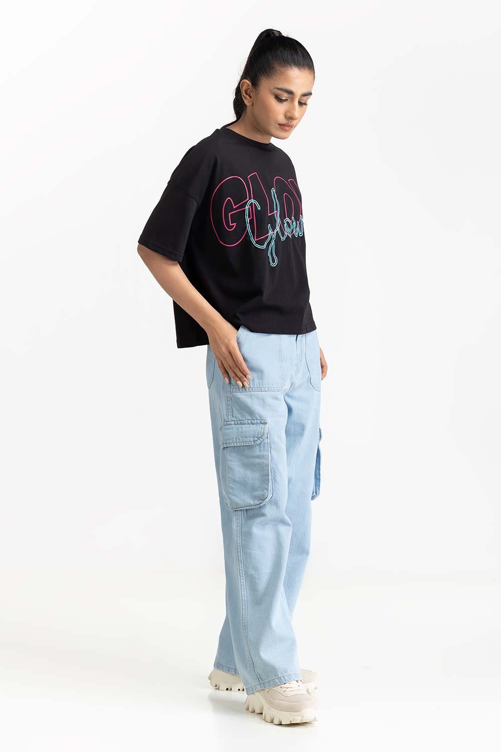 Black Knit T-Shirt 231-213-024